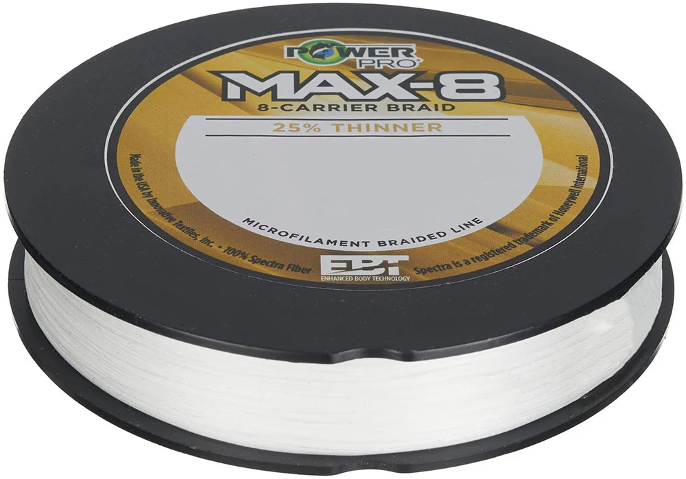 Power Pro Maxcuatro Max 8 White Braid Standard Spool 300 Yards