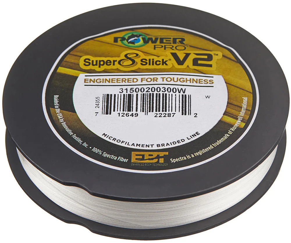 Power Pro Super8Slick V2 White Braided Line Standard Spools 150 Yards