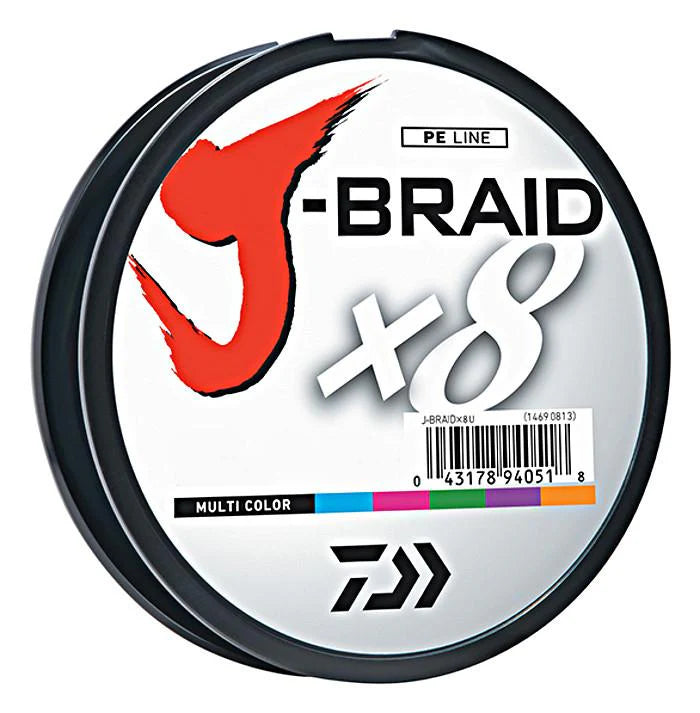 Daiwa J Braid X8 Braided Line 550 Yards Multi Color