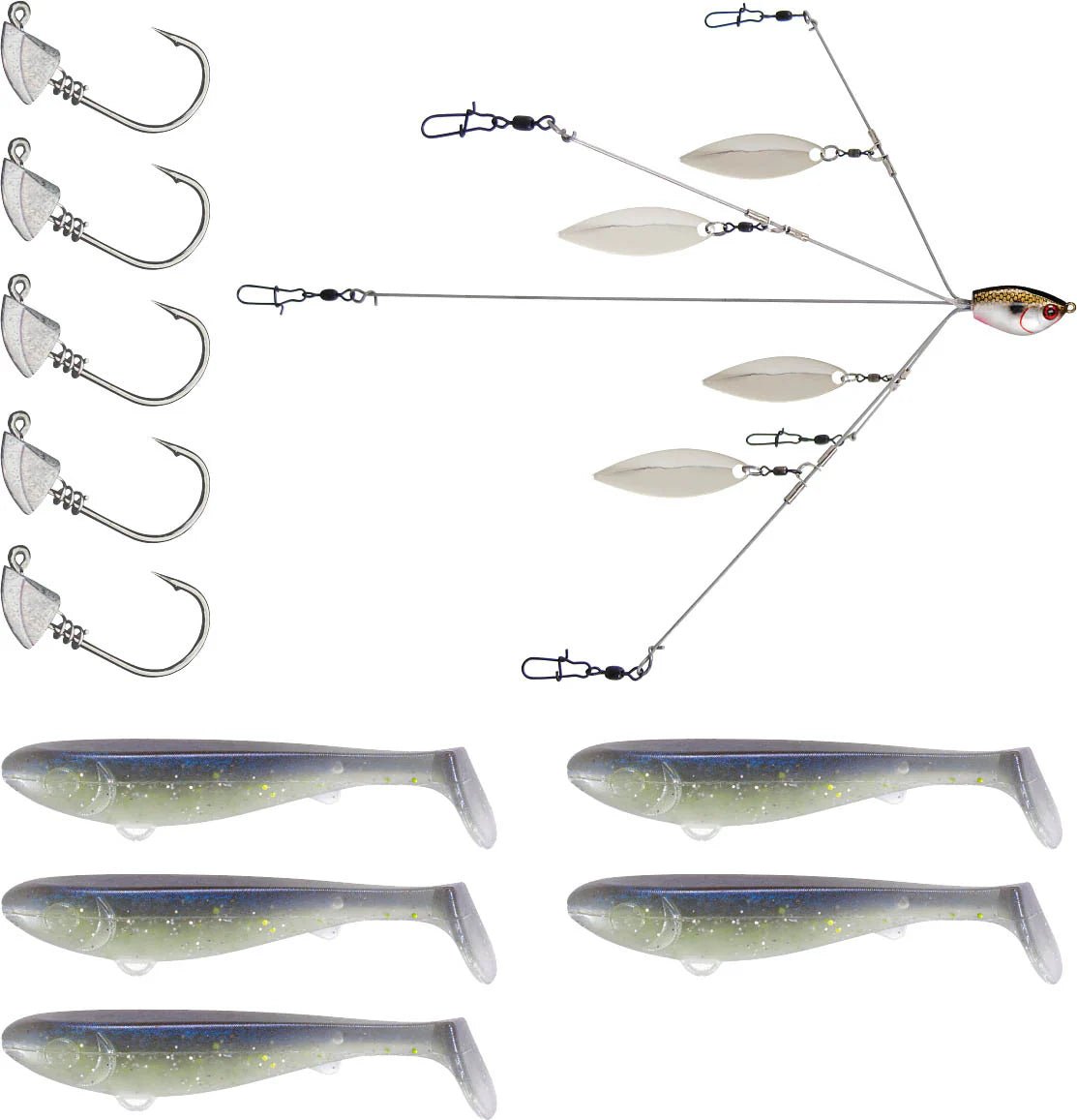 YUM Scottsboro Kit YUMbrella Flash Mob Jr 35 inch Swimbait Kit