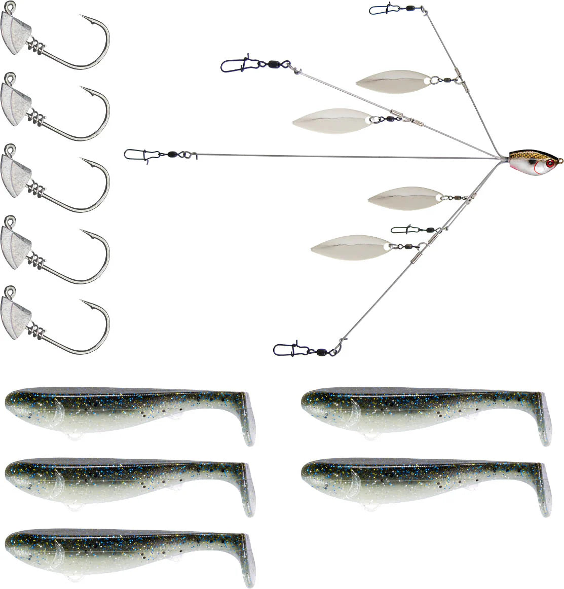 YUM Scottsboro Kit YUMbrella Flash Mob Jr 35 inch Swimbait Kit