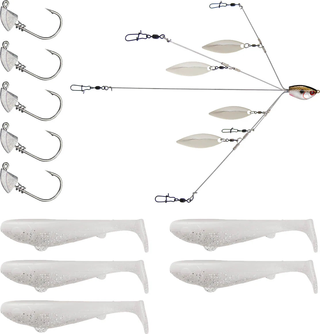 YUM Scottsboro Kit YUMbrella Flash Mob Jr 35 inch Swimbait Kit