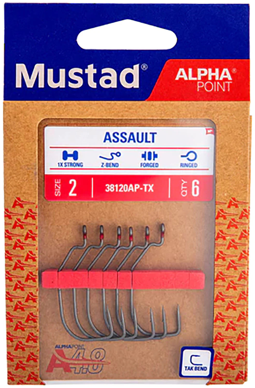 Mustad Alpha Point Offset Assault Hooks 6 Pack