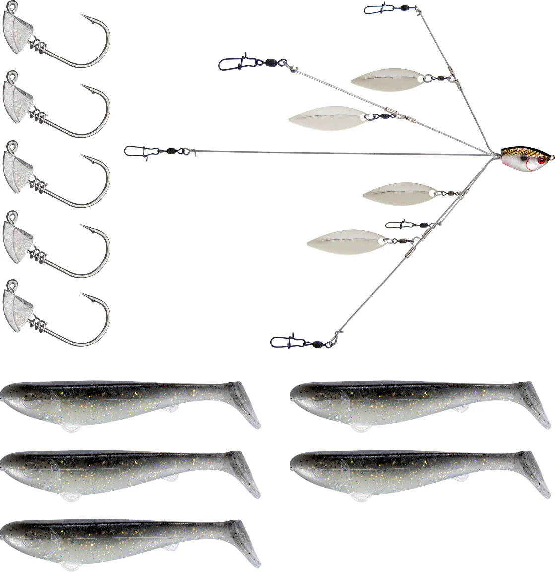 YUM Scottsboro Kit YUMbrella Flash Mob Jr 35 inch Swimbait Kit