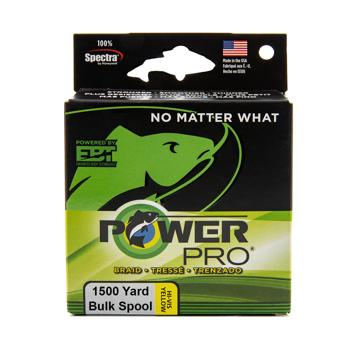 Power Pro Spectra Hi Vis Yellow Braided Line 1500 yard Bulk Spool