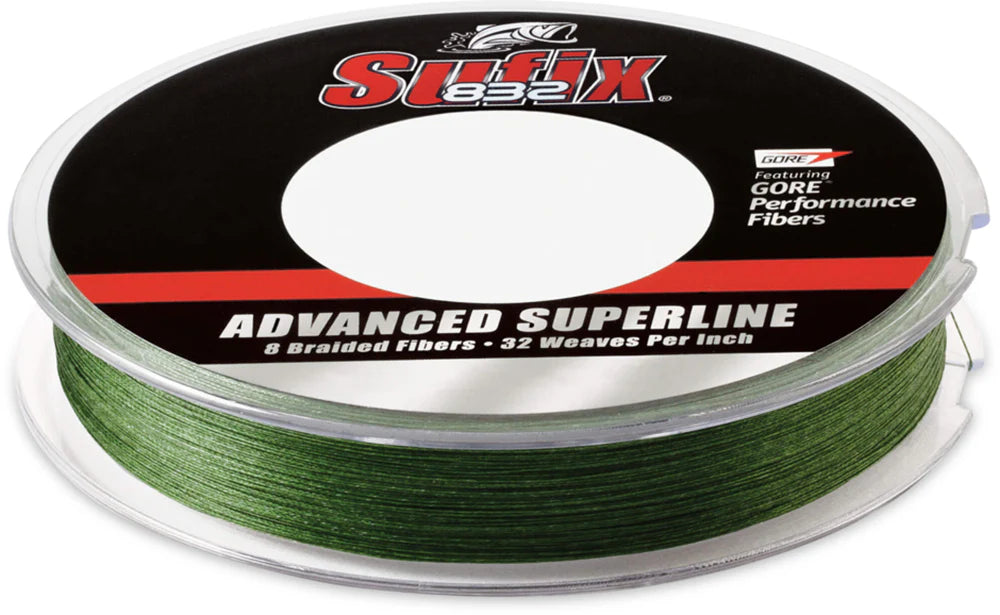 Sufix 832 Advanced Superline Low Vis Green Braided Line 300 Yard Filler Spool