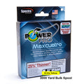 Power Pro Maxcuatro Spectra Hi Vis Yellow Braided Line 3000 yard Bulk Spool