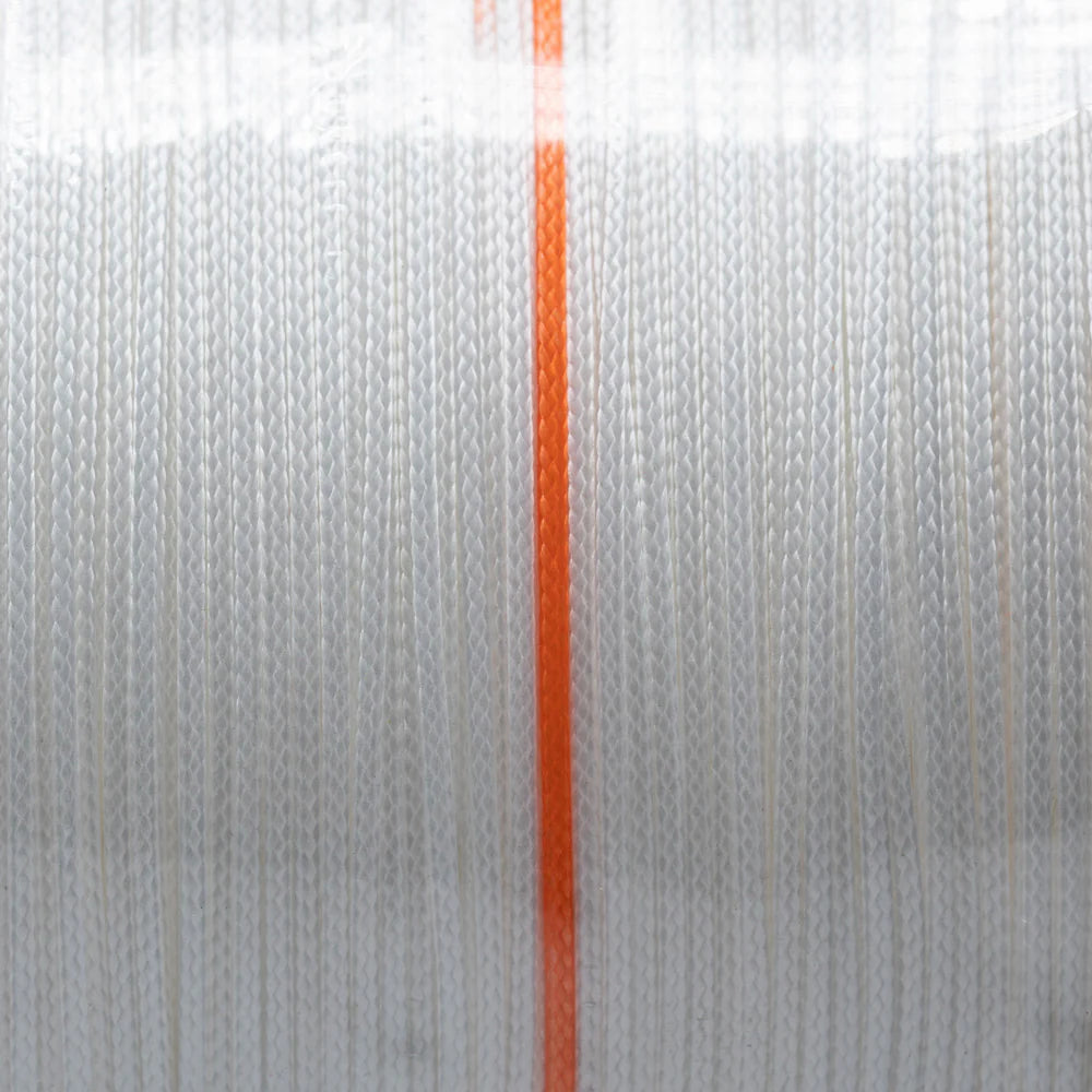 Phenix Feather 16X Hollow Braid Bulk Spools White w Orange Green Markings